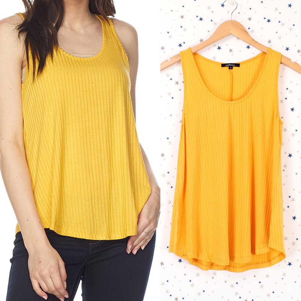 Ribbed Knit Tank Top Mustard